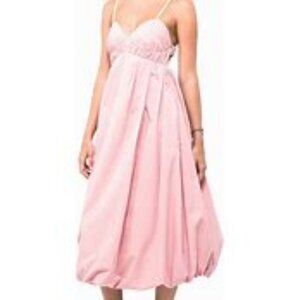 Moon River Bubble Hem and Open Back Dress - Light Pink